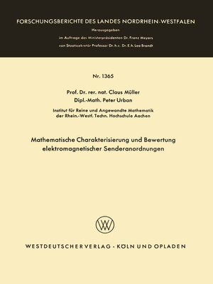 cover image of Mathematische Charakterisierung und Bewertung elektromagnetischer Senderanordnungen